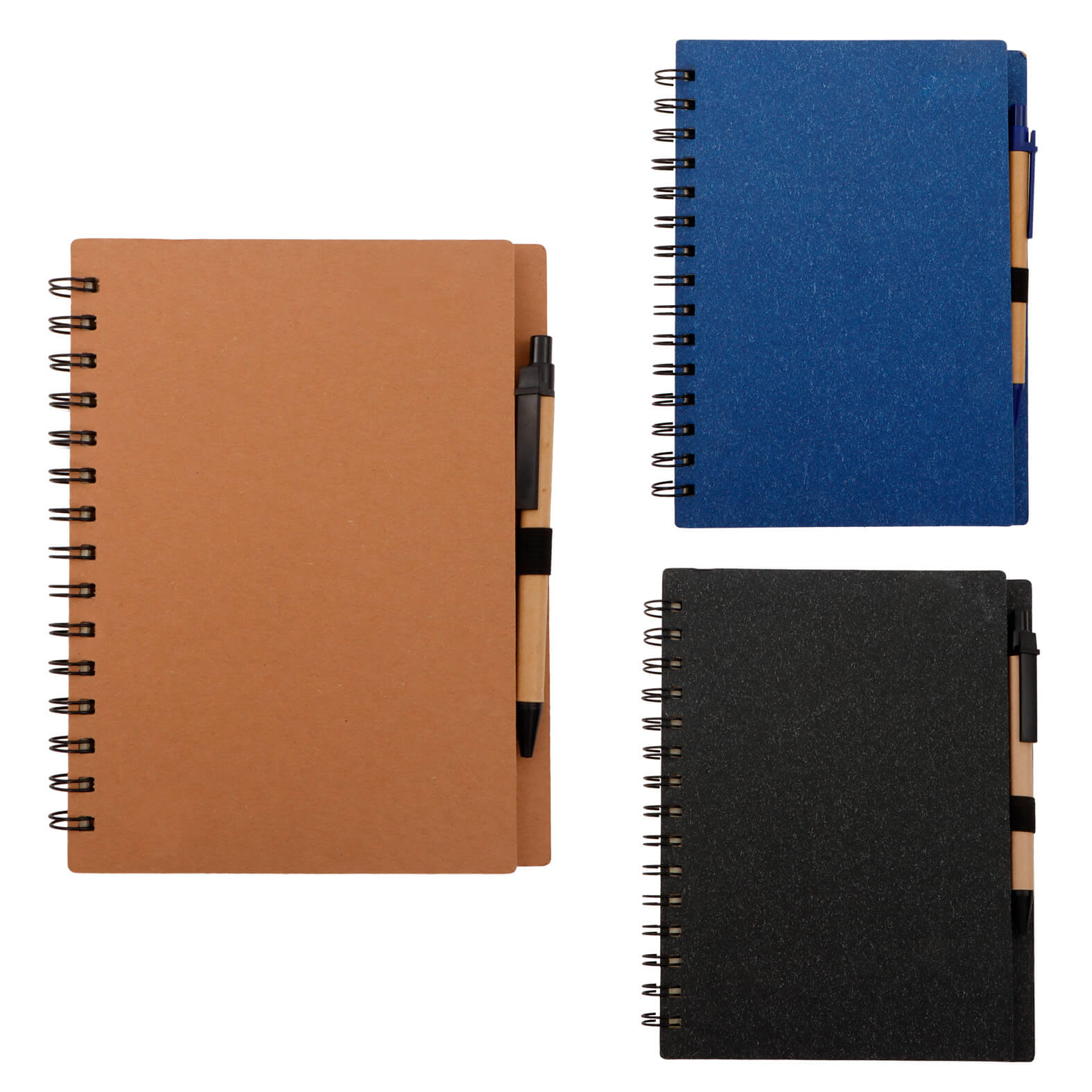  Libreta de cartón con 70 hojas rayadas, espiral y bolígrafo