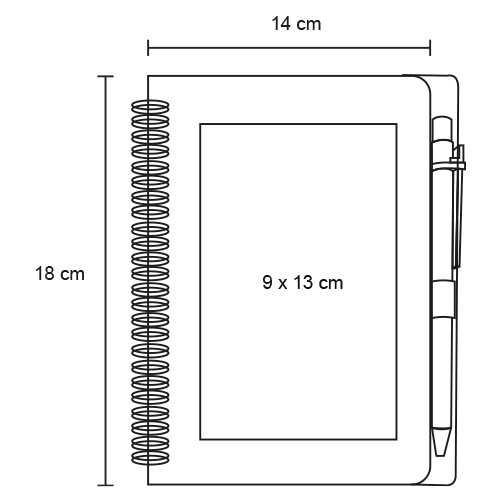  Libreta de cartón con espiral, 70 hojas y bolígrafo.1
