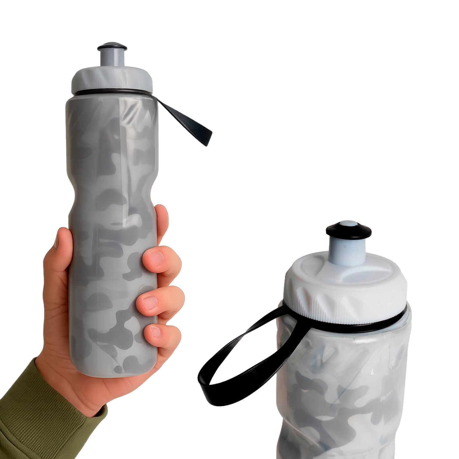  Cilindro de plástico con diseño militar