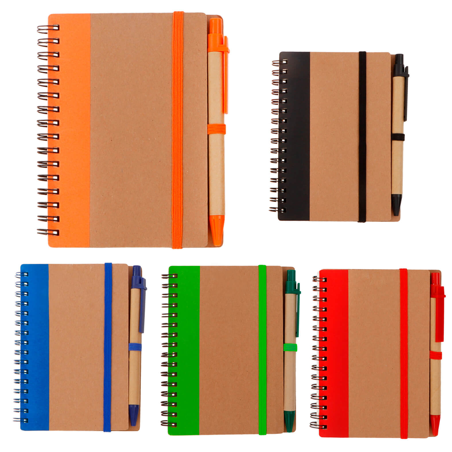  Mini libreta de papel reciclado con bolígrafo