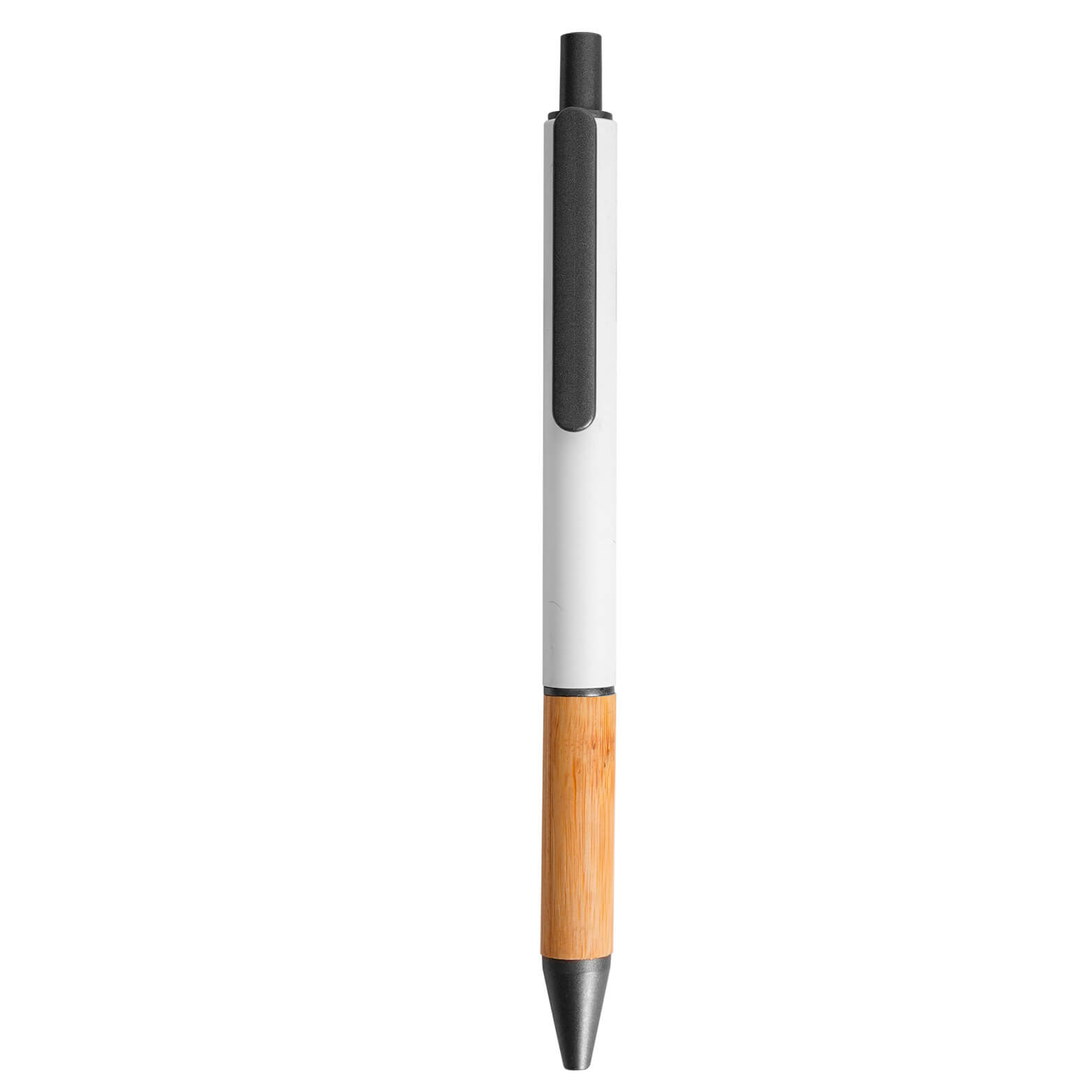  Bolígrafo plástico con grip de bambú2