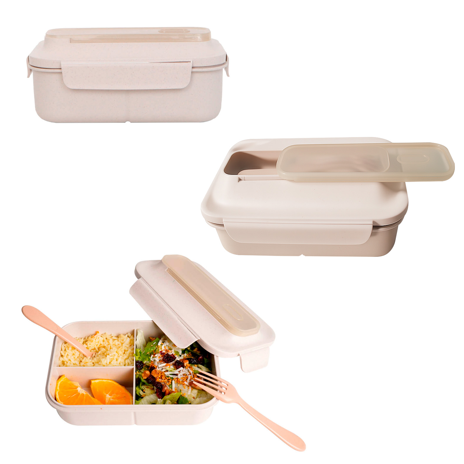  Contenedor de alimentos con 3 compartimentos