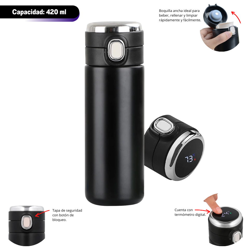  TERMO DIGITAL “YOGA” ACERO INOXIDABLE