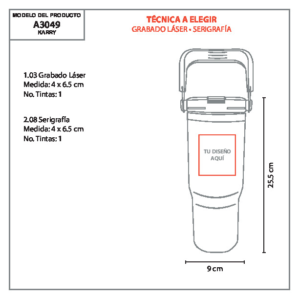  TERMO DE ACERO INOXIDABLE DE 900 ML. KARRY11