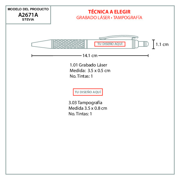  BOLÍGRAFO DE ALUMINIO STEVIA DE TINTA AZUL5
