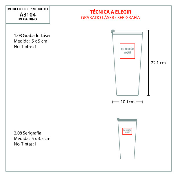  TERMO DE ACERO INOXIDABLE DE 900 ML. MEGA DINO9