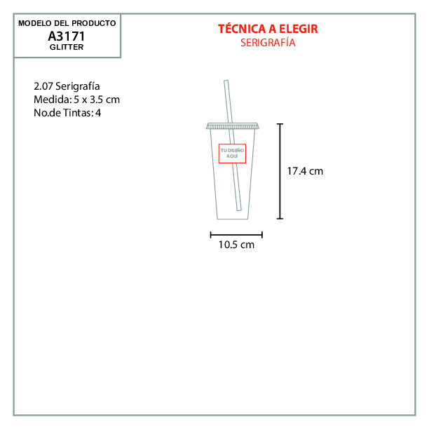  VASO DE PLÁSTICO DE 750 ML GLITTER2