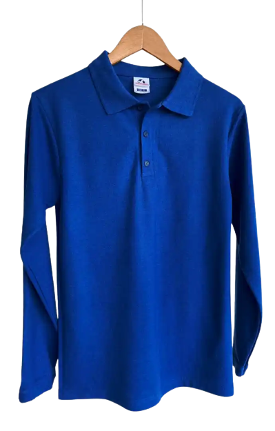  Playera Deportiva Playerytees 600CL Caballero Polo Manga Larga 50% Algodón y 50% Poliéster0