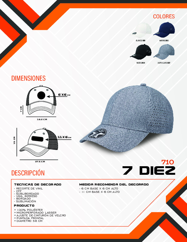  #710 GORRA 7DIEZ20